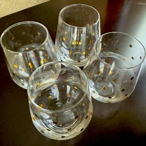 4 stemless Kate Spade wine glasses